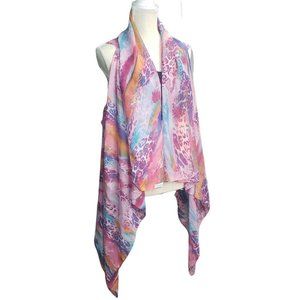 ACCENTS by LAVELLO Scarf Open Front Convertible Chiffon Cover-Up Pinks  One Size